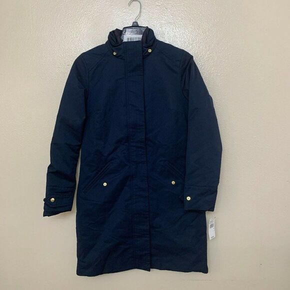 $400 Barbour Bute Parka Jacket 4 US / UK 8 Waterproof Navy LWB0569NY71 - Picture 1 of 12